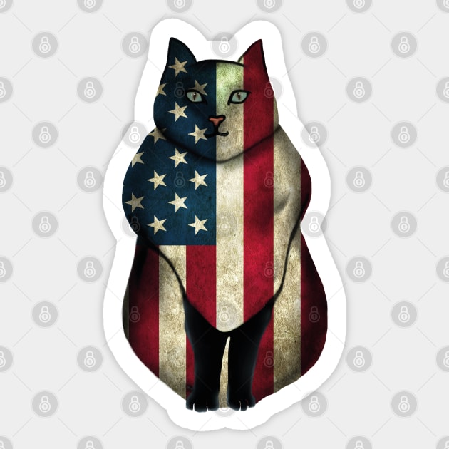 American Flag Cat Sticker by EpicMums